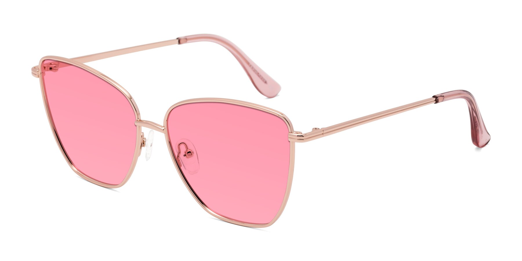 Angle of Oysters in Rose Gold with Pink Tinted Lenses