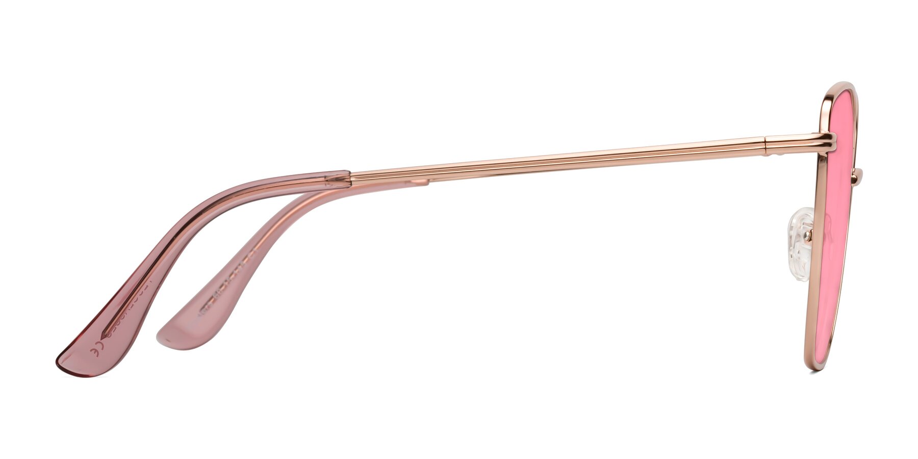 Side of Oysters in Rose Gold with Pink Tinted Lenses