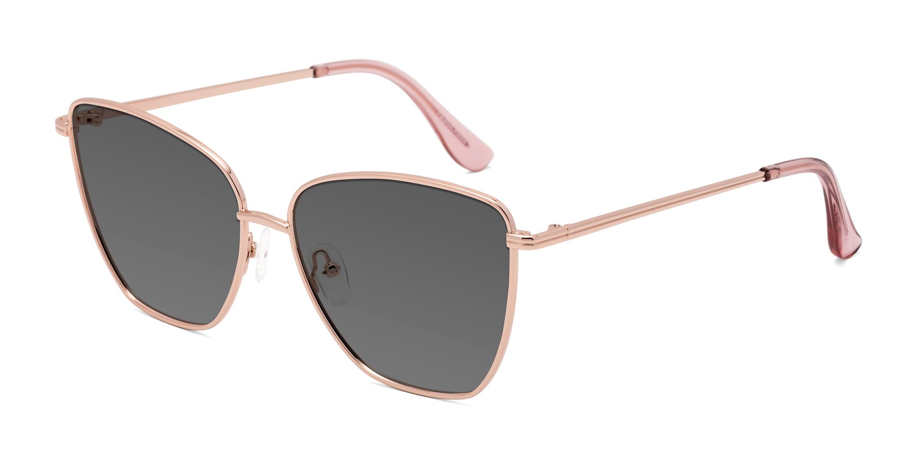 Angle of Oysters in Rose Gold with Medium Gray Tinted Lenses