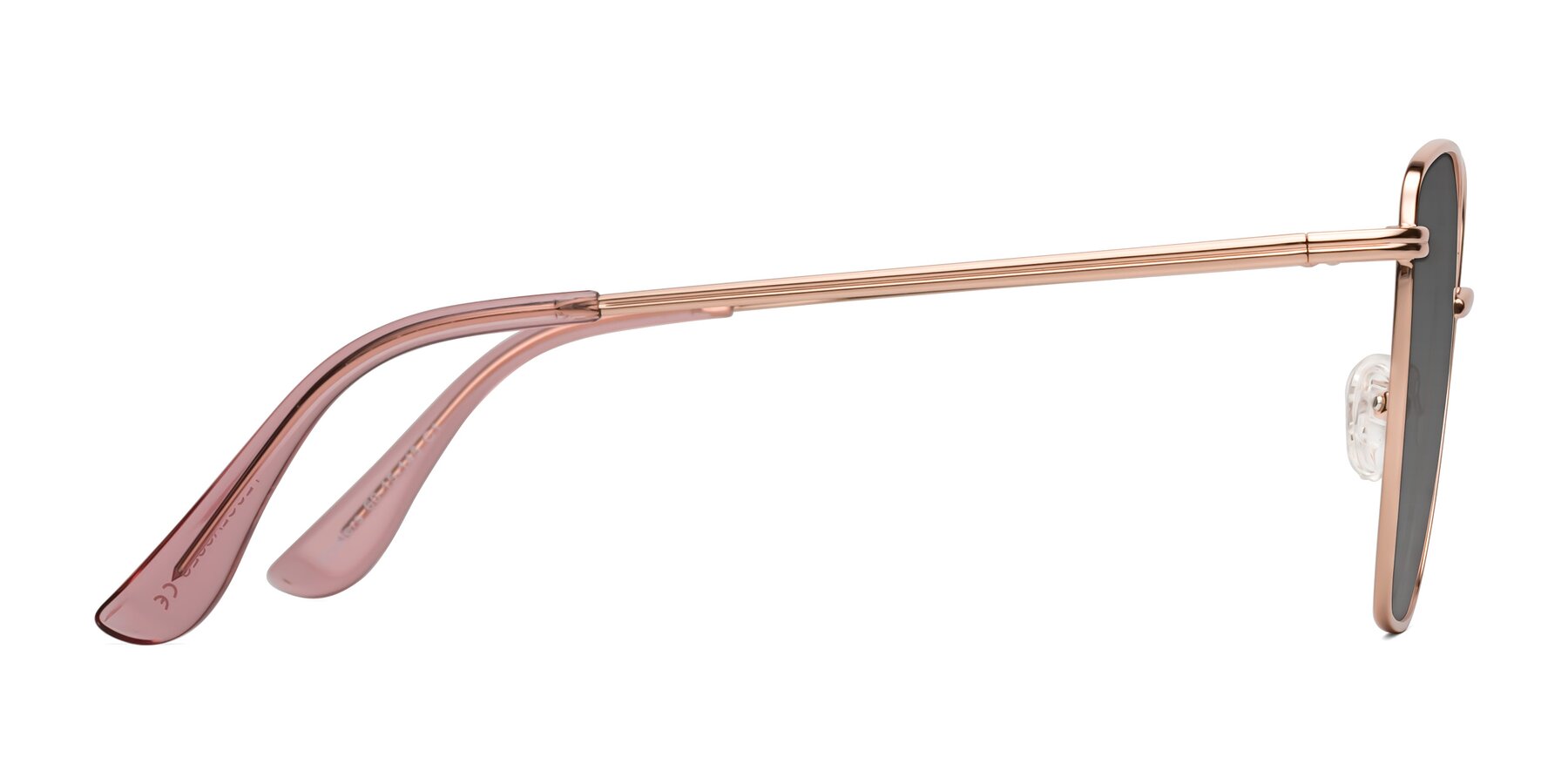 Side of Oysters in Rose Gold with Medium Gray Tinted Lenses