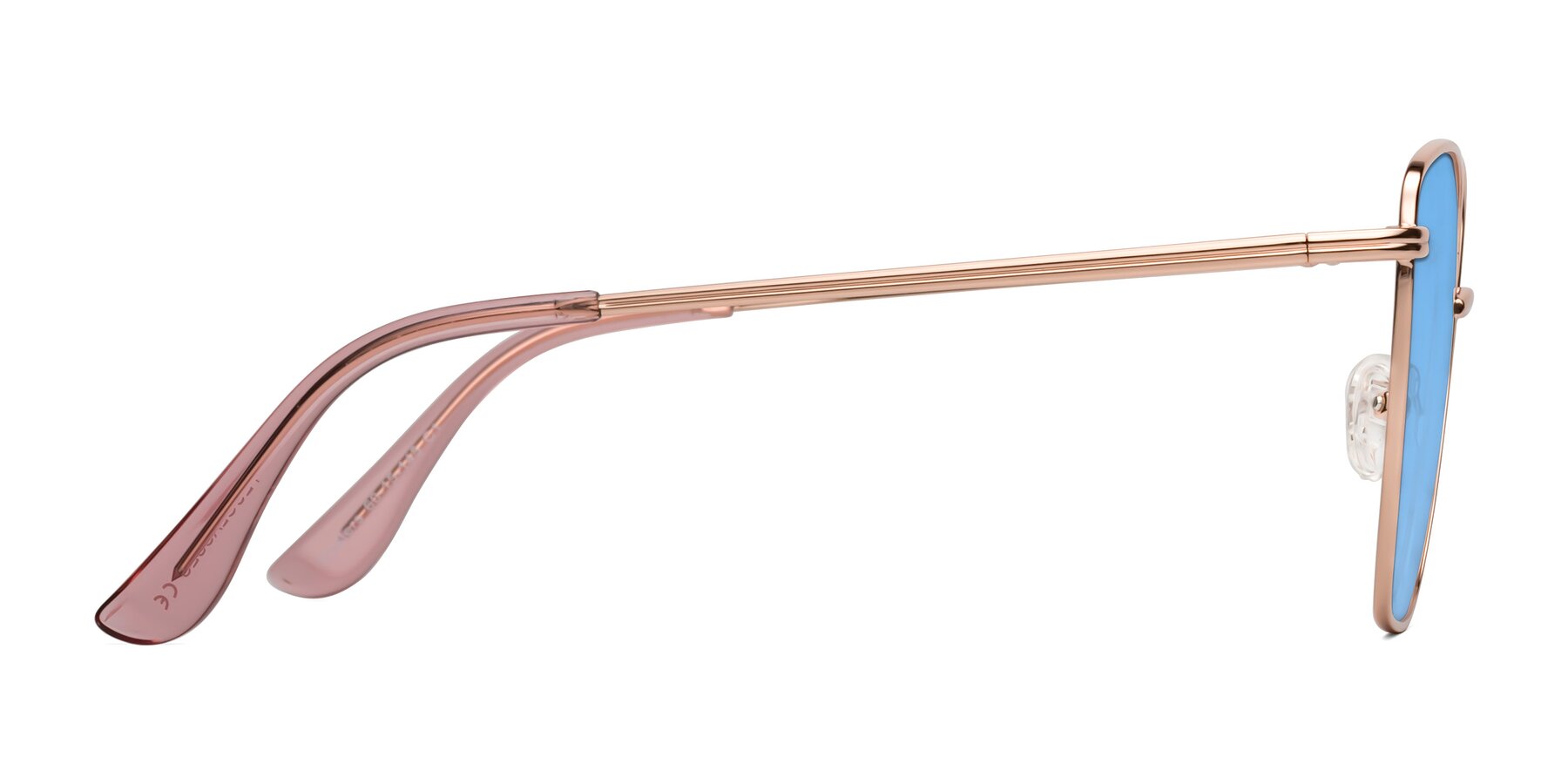 Side of Oysters in Rose Gold with Medium Blue Tinted Lenses