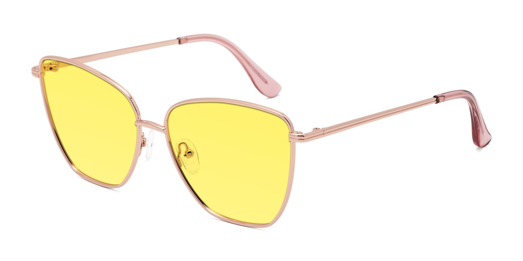 Angle of Oysters in Rose Gold with Medium Yellow Tinted Lenses