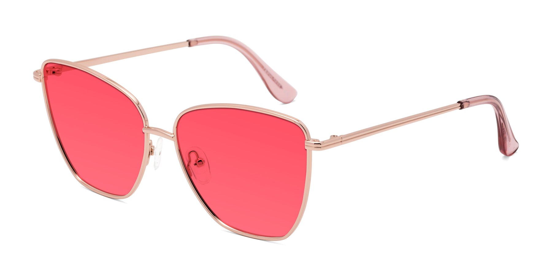 Angle of Oysters in Rose Gold with Red Tinted Lenses