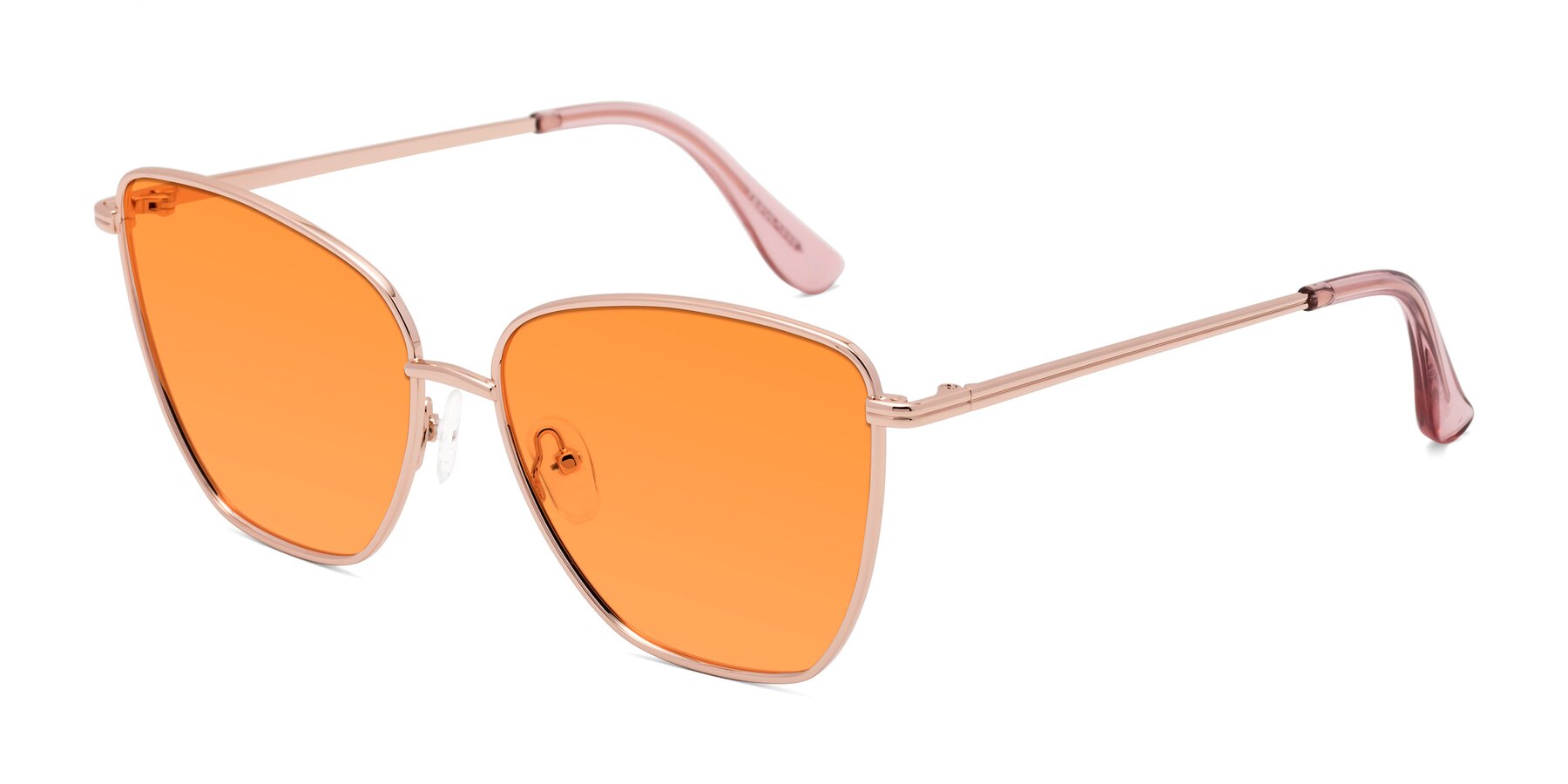 Angle of Oysters in Rose Gold with Orange Tinted Lenses