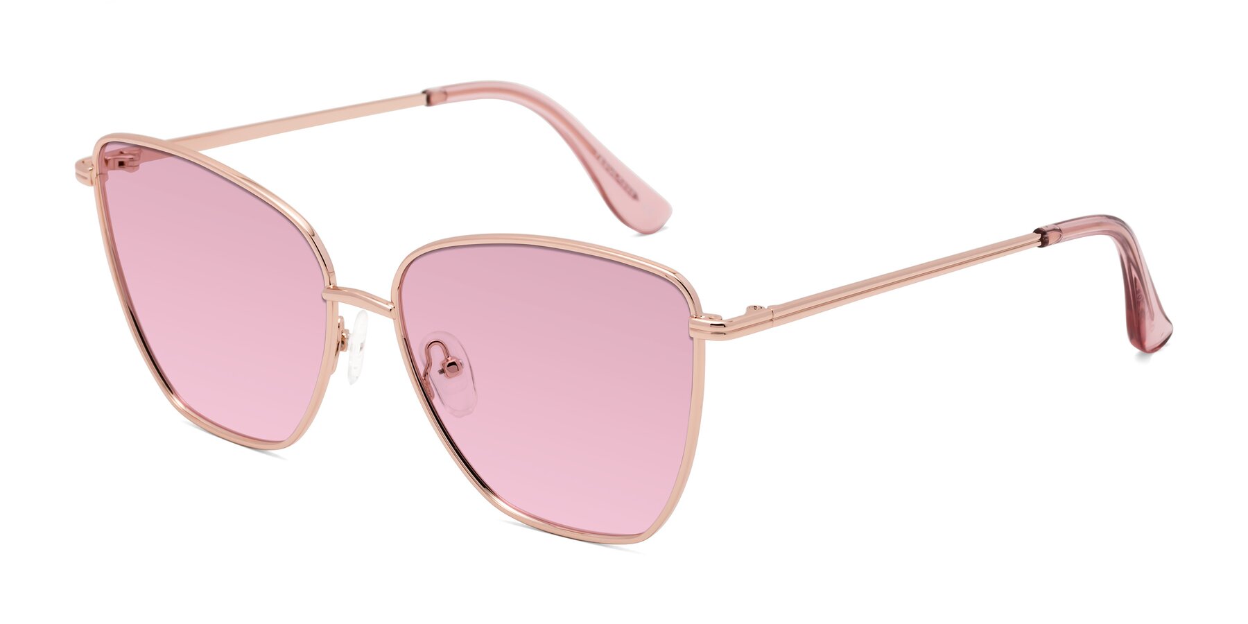 Angle of Oysters in Rose Gold with Light Wine Tinted Lenses