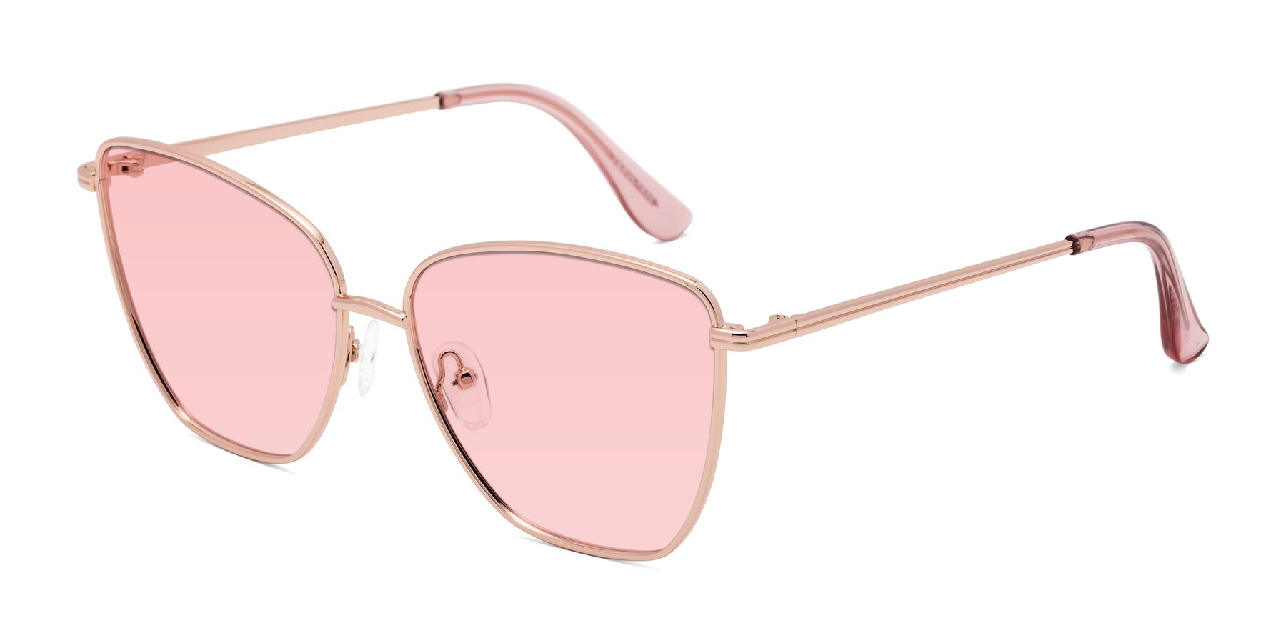 Angle of Oysters in Rose Gold with Light Garnet Tinted Lenses