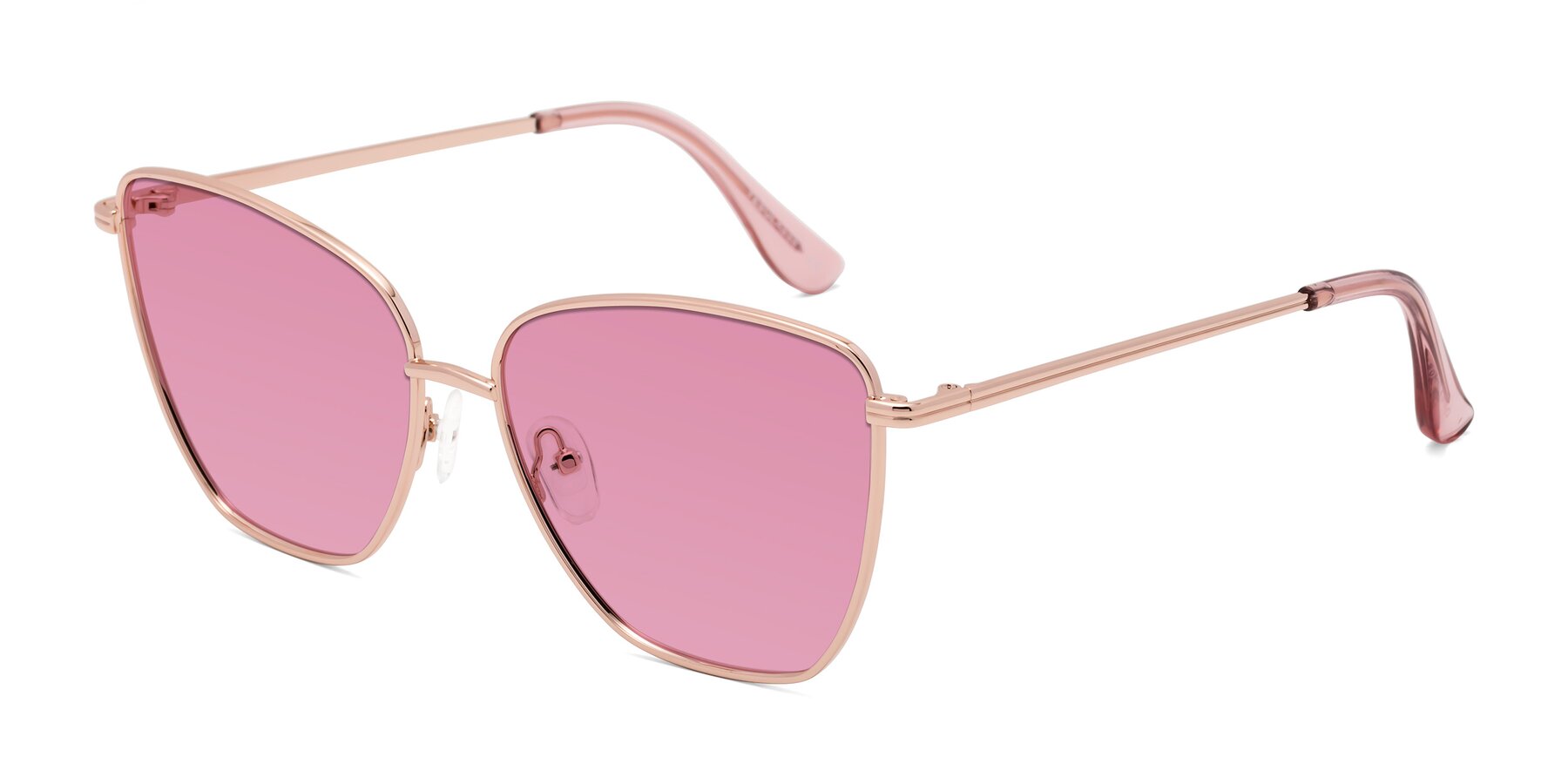 Angle of Oysters in Rose Gold with Medium Wine Tinted Lenses