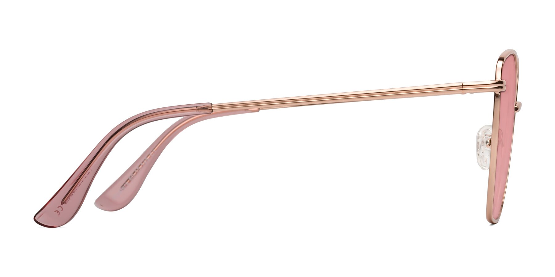 Side of Oysters in Rose Gold with Medium Garnet Tinted Lenses