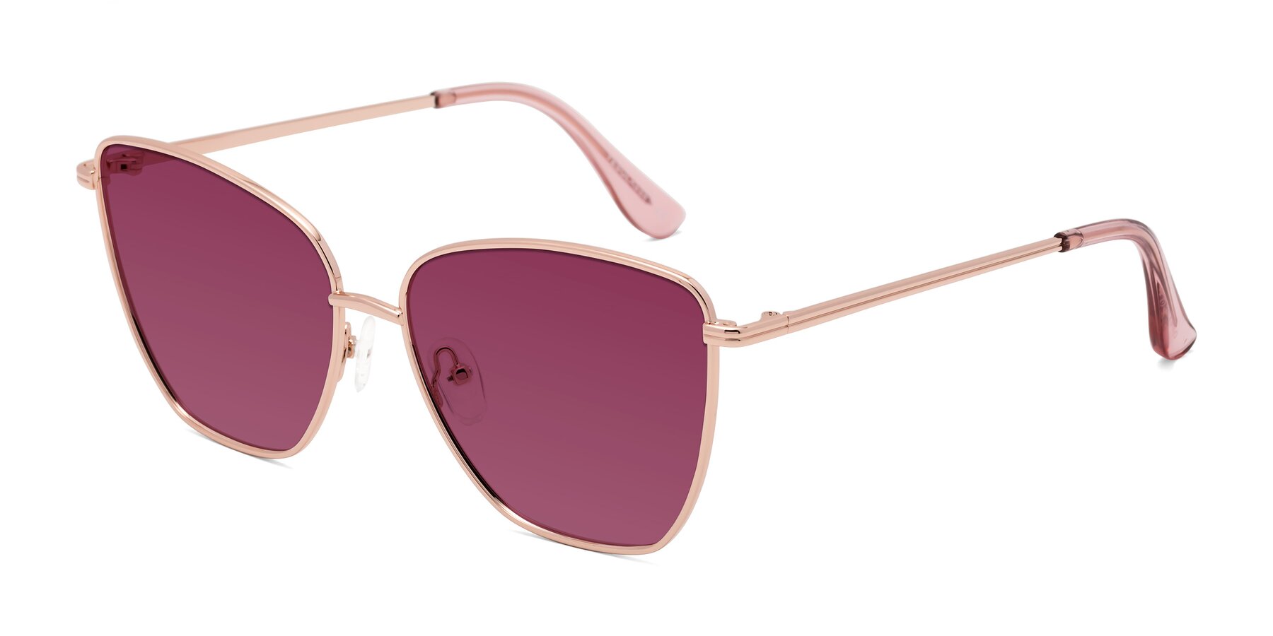 Angle of Oysters in Rose Gold with Wine Tinted Lenses