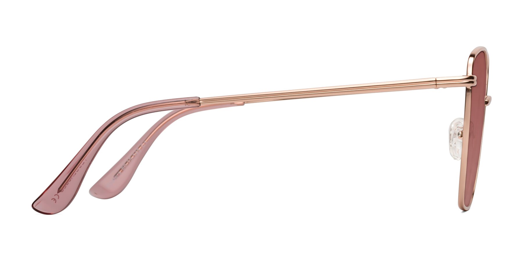 Side of Oysters in Rose Gold with Garnet Tinted Lenses