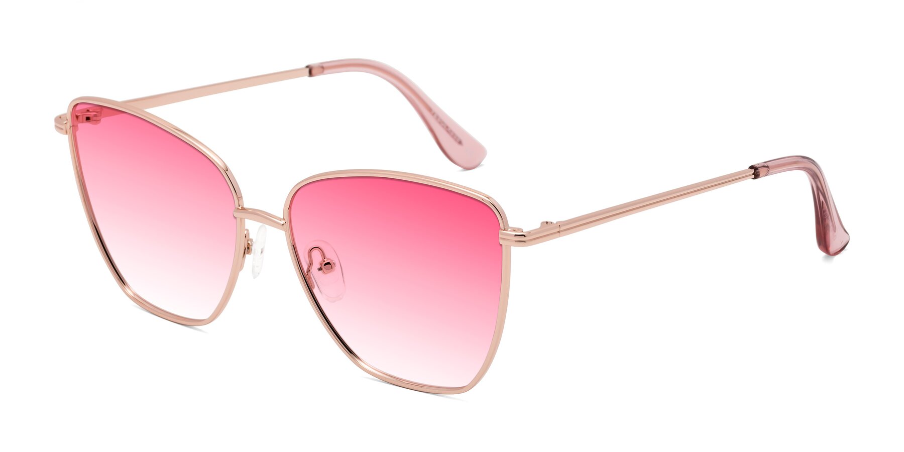 Angle of Oysters in Rose Gold with Pink Gradient Lenses