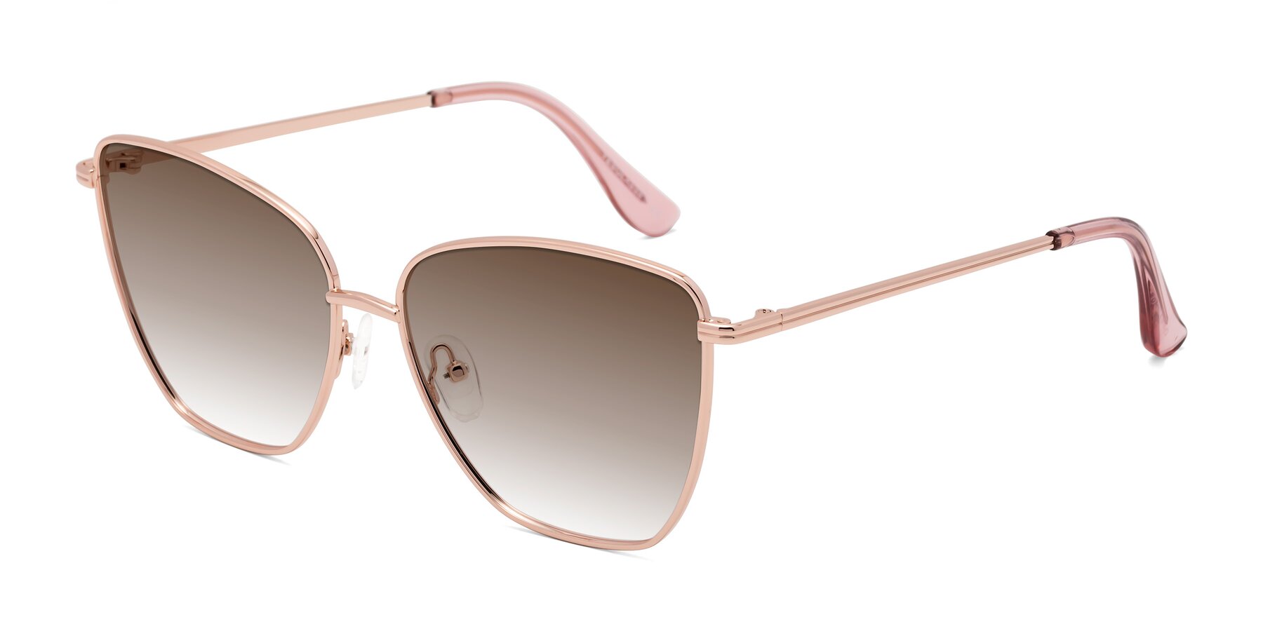 Angle of Oysters in Rose Gold with Brown Gradient Lenses