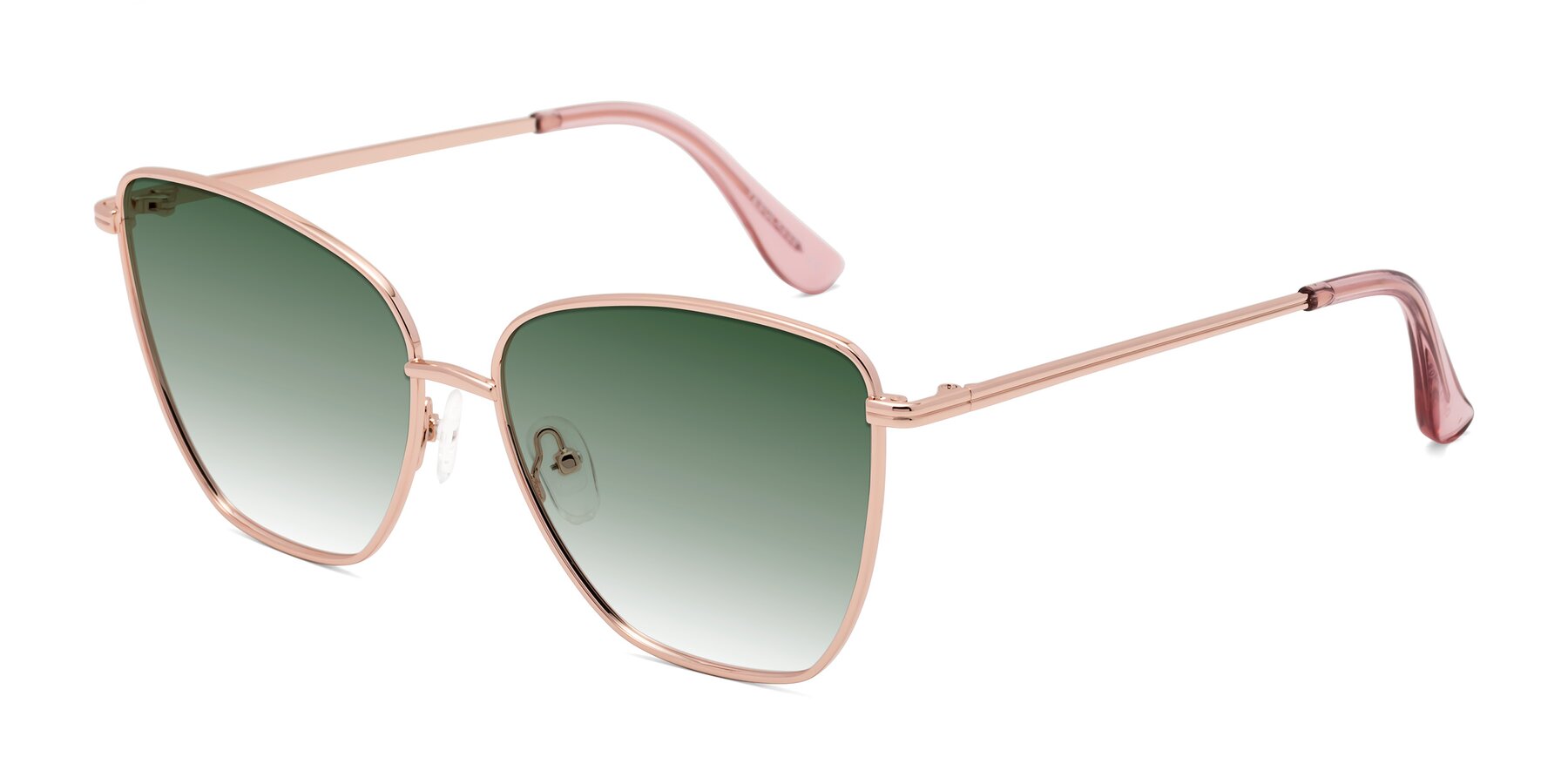 Angle of Oysters in Rose Gold with Green Gradient Lenses