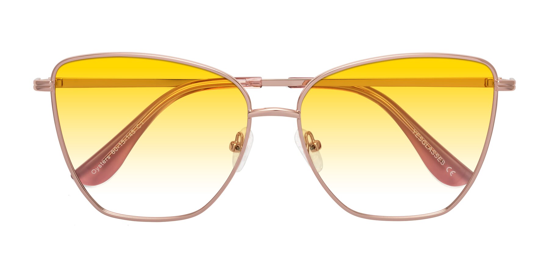 Folded Front of Oysters in Rose Gold with Yellow Gradient Lenses