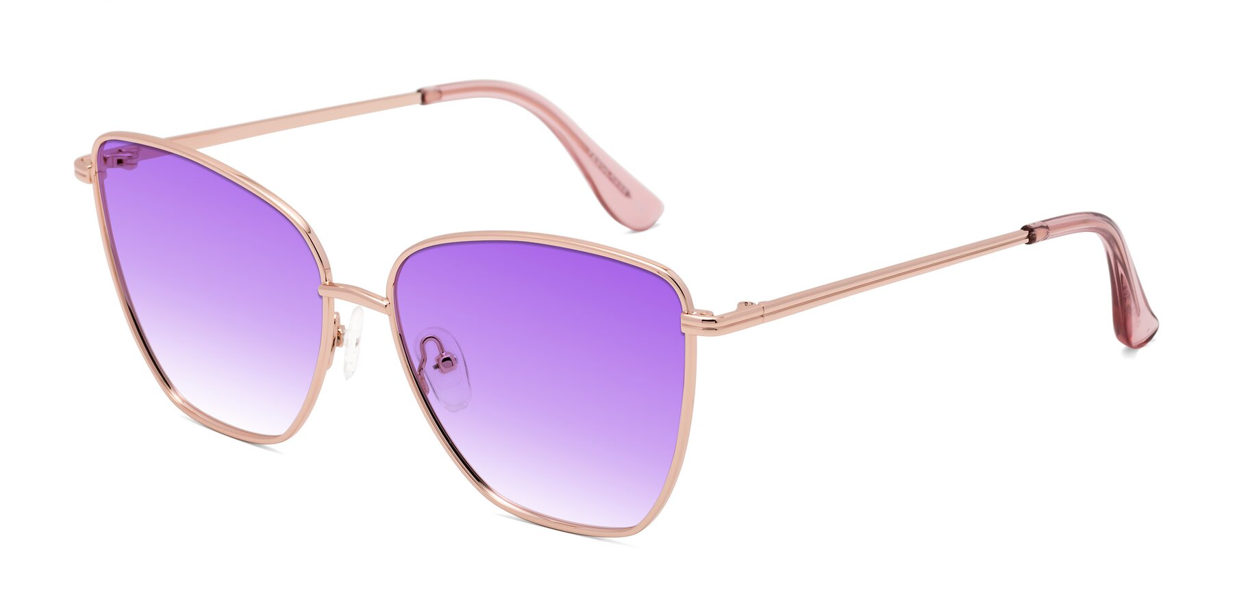 Angle of Oysters in Rose Gold with Purple Gradient Lenses