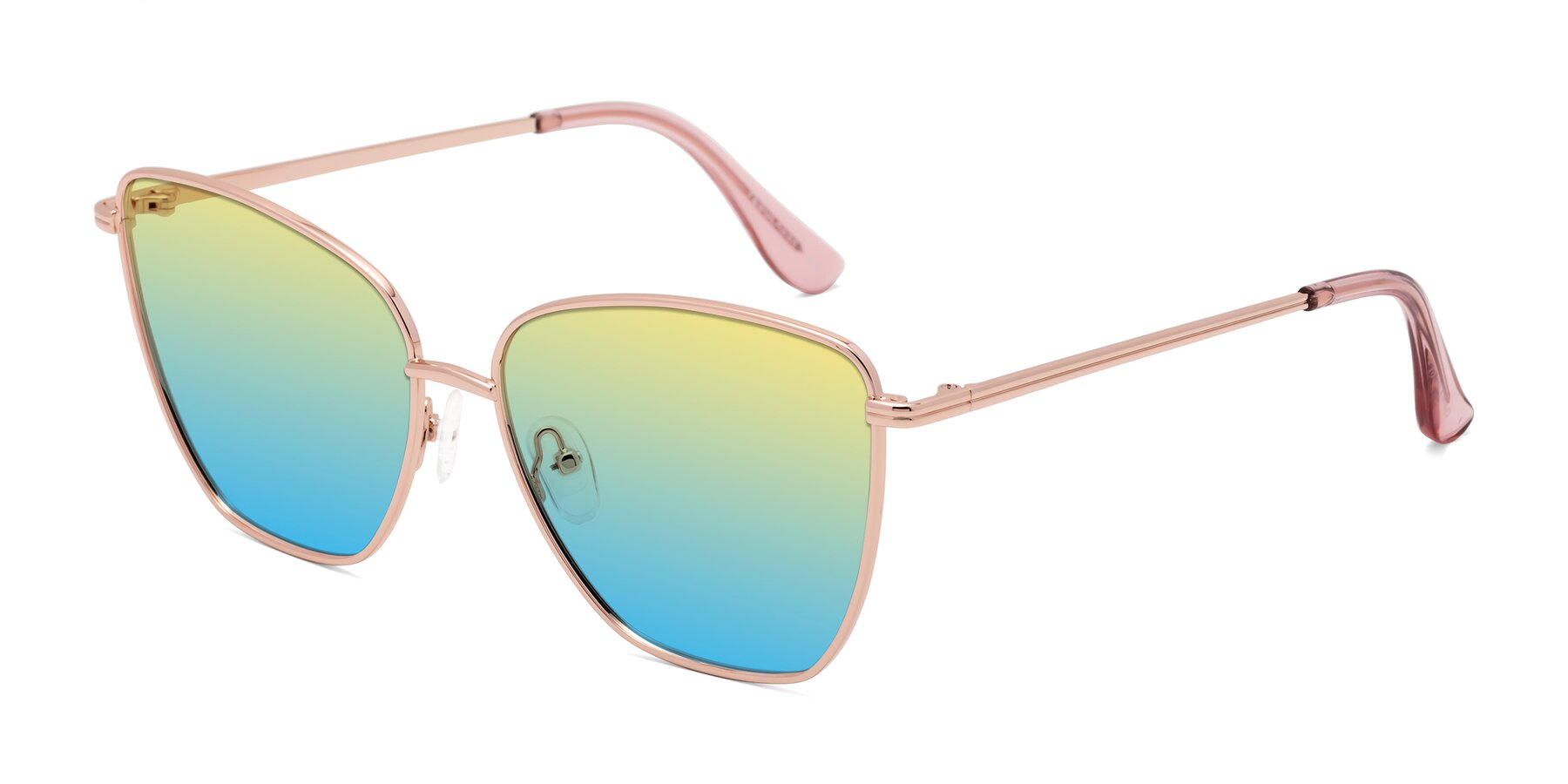 Angle of Oysters in Rose Gold with Yellow / Blue Gradient Lenses