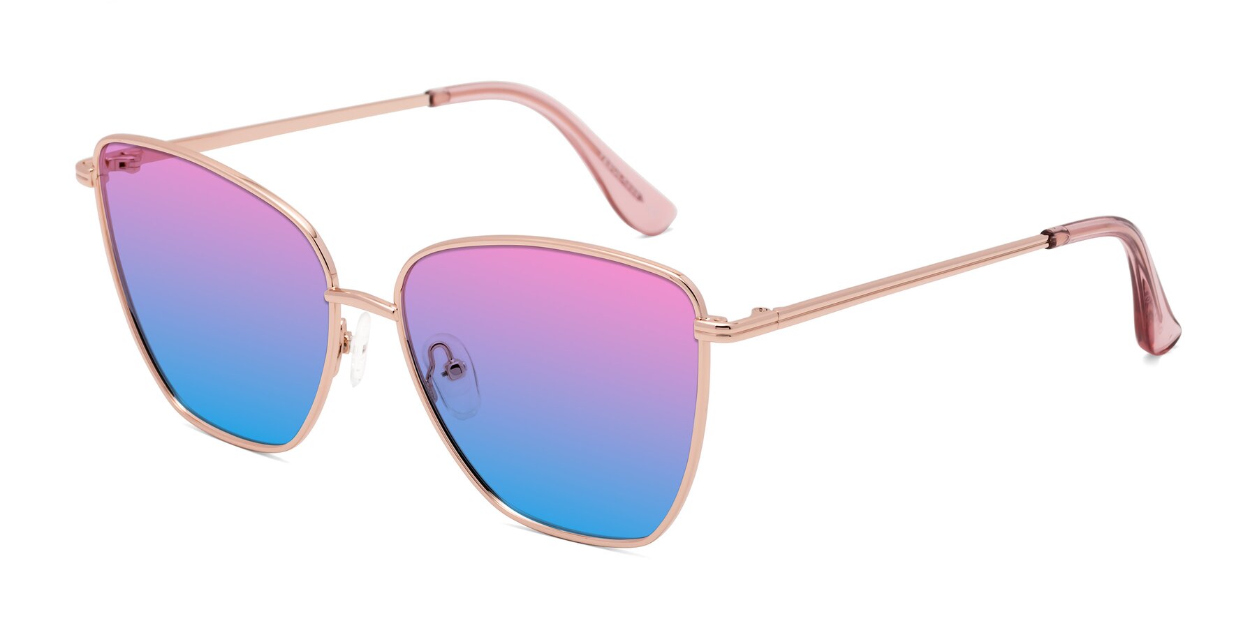 Angle of Oysters in Rose Gold with Pink / Blue Gradient Lenses