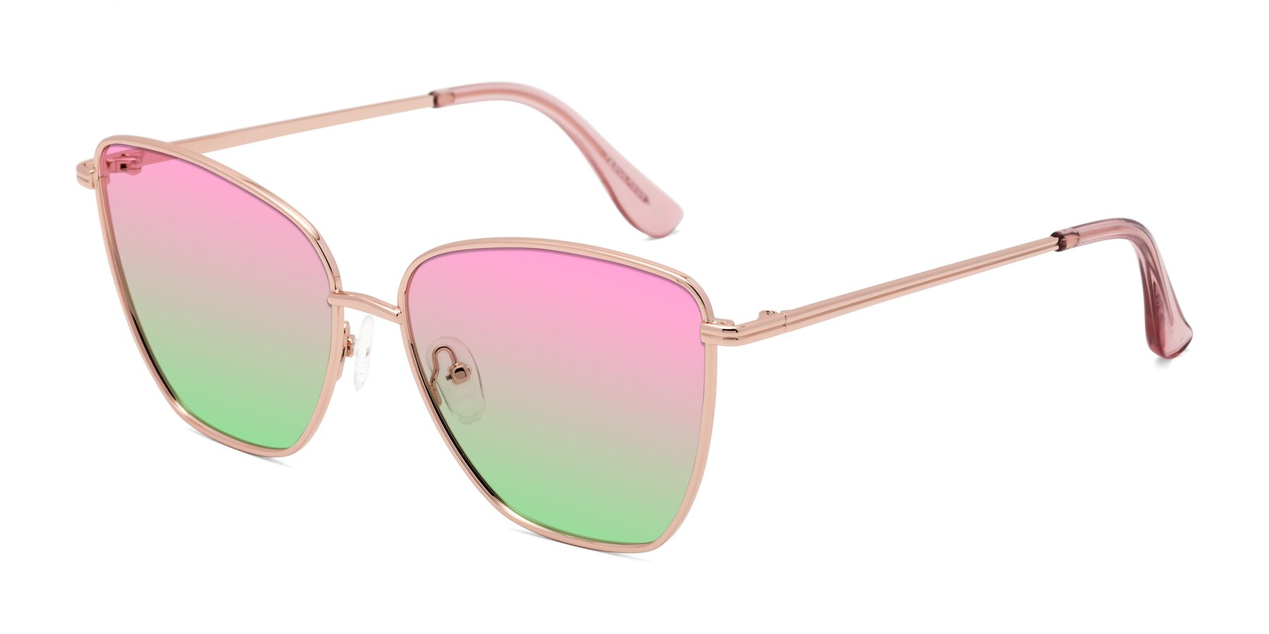 Angle of Oysters in Rose Gold with Pink / Green Gradient Lenses