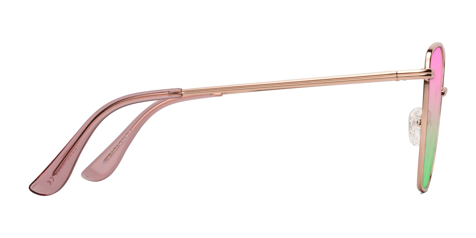 Side of Oysters in Rose Gold with Pink / Green Gradient Lenses