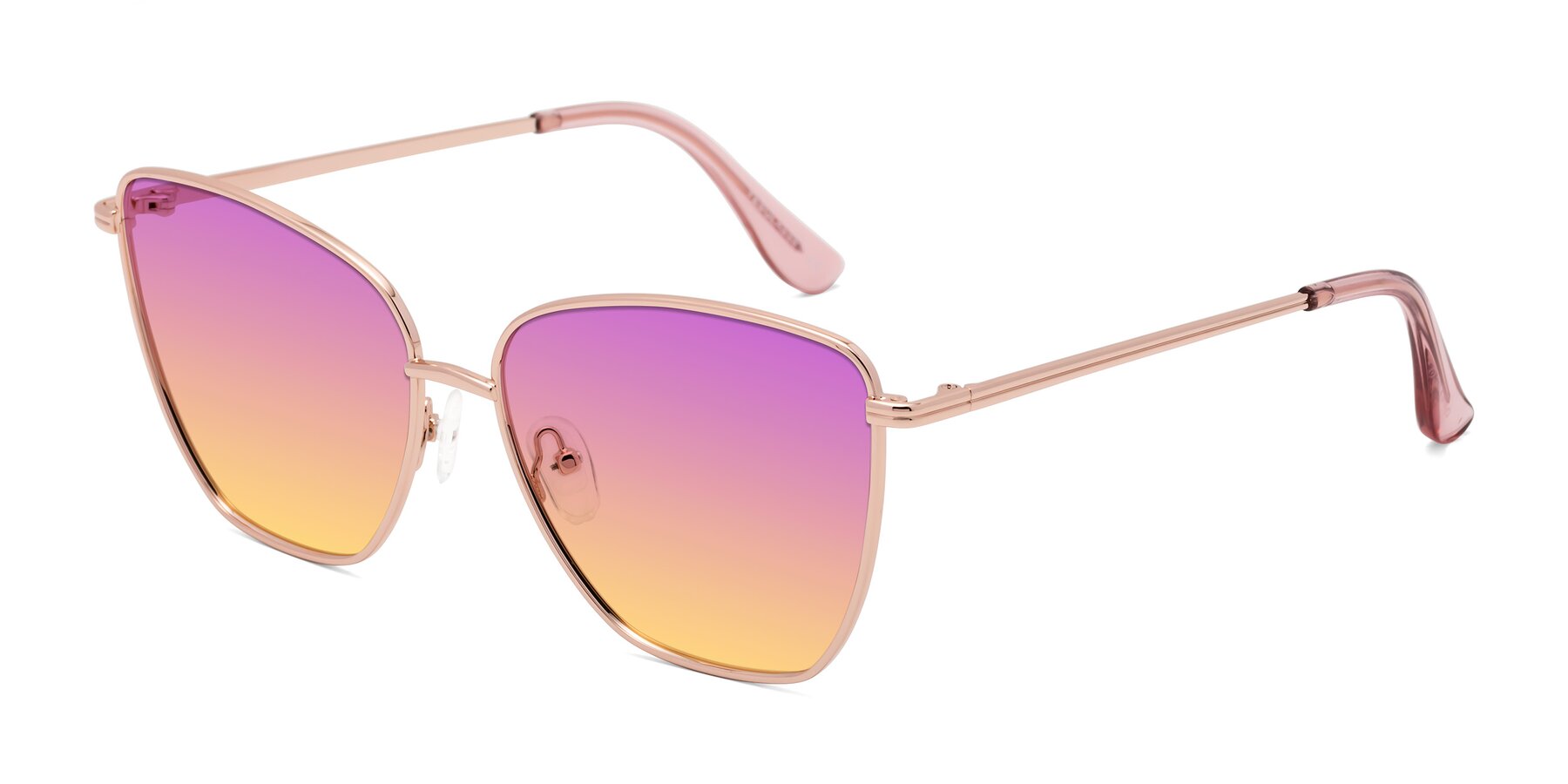 Angle of Oysters in Rose Gold with Purple / Yellow Gradient Lenses