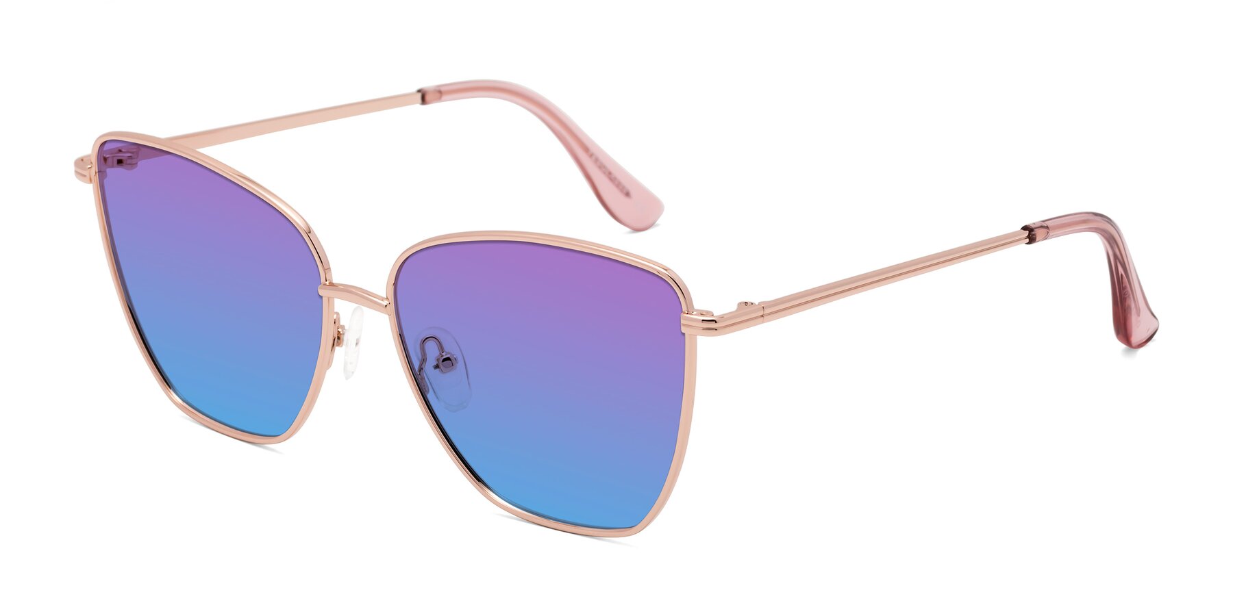 Angle of Oysters in Rose Gold with Purple / Blue Gradient Lenses