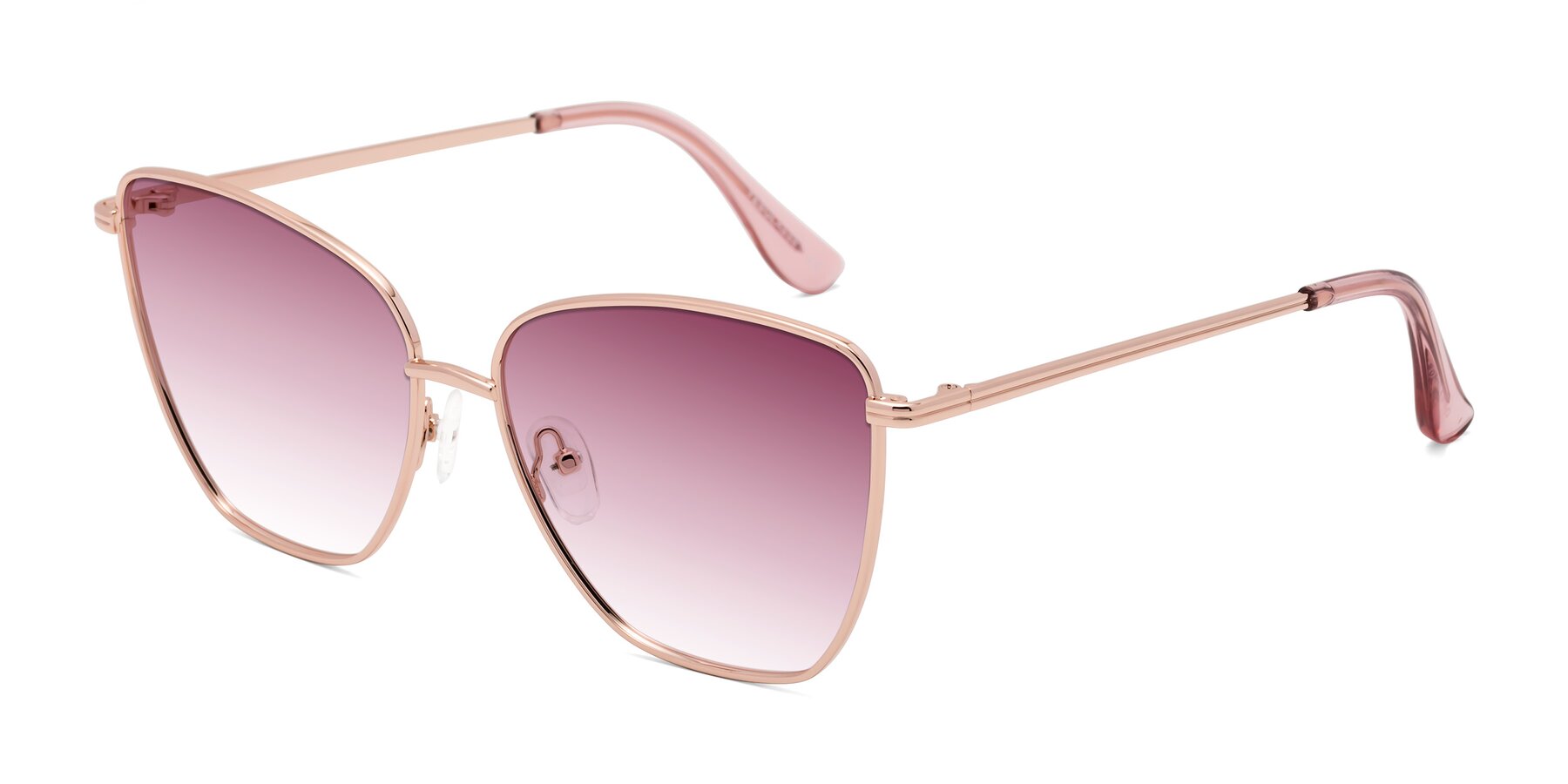 Angle of Oysters in Rose Gold with Wine Gradient Lenses