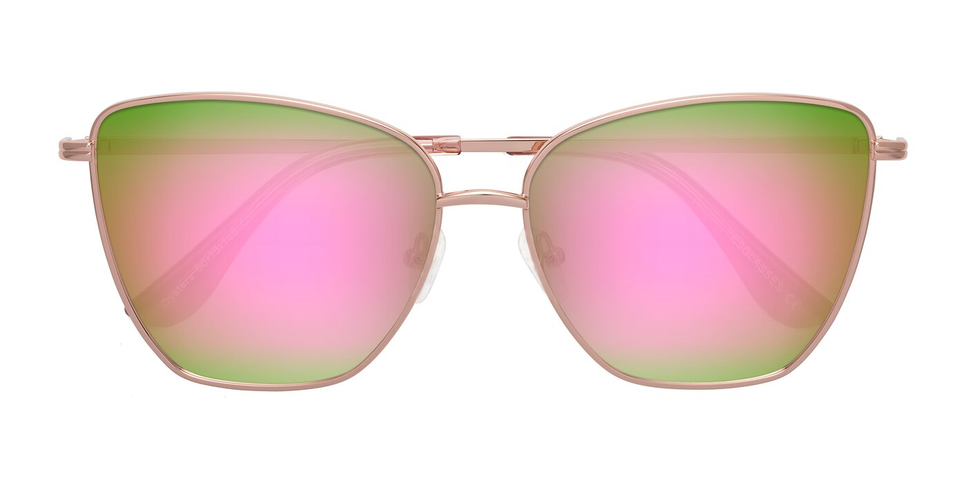 Oysters - Rose Gold Flash Mirrored Sunglasses