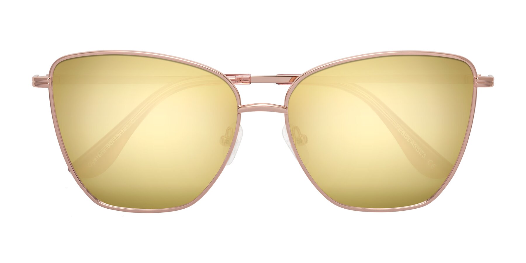 Folded Front of Oysters in Rose Gold with Gold Mirrored Lenses