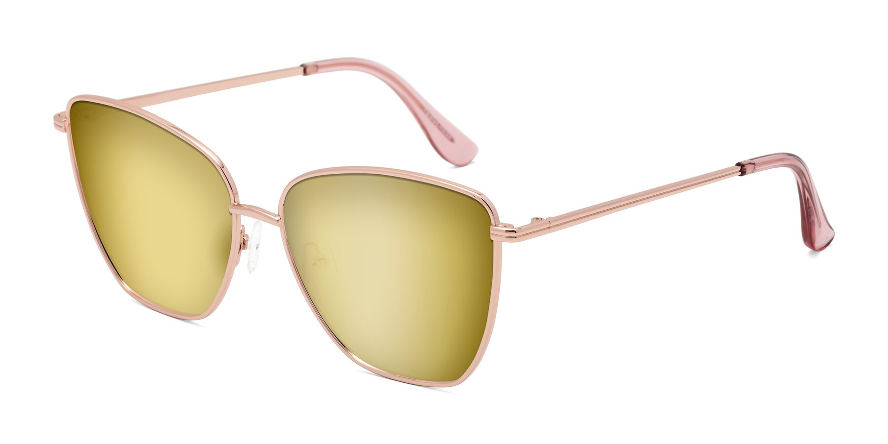 Angle of Oysters in Rose Gold with Gold Mirrored Lenses