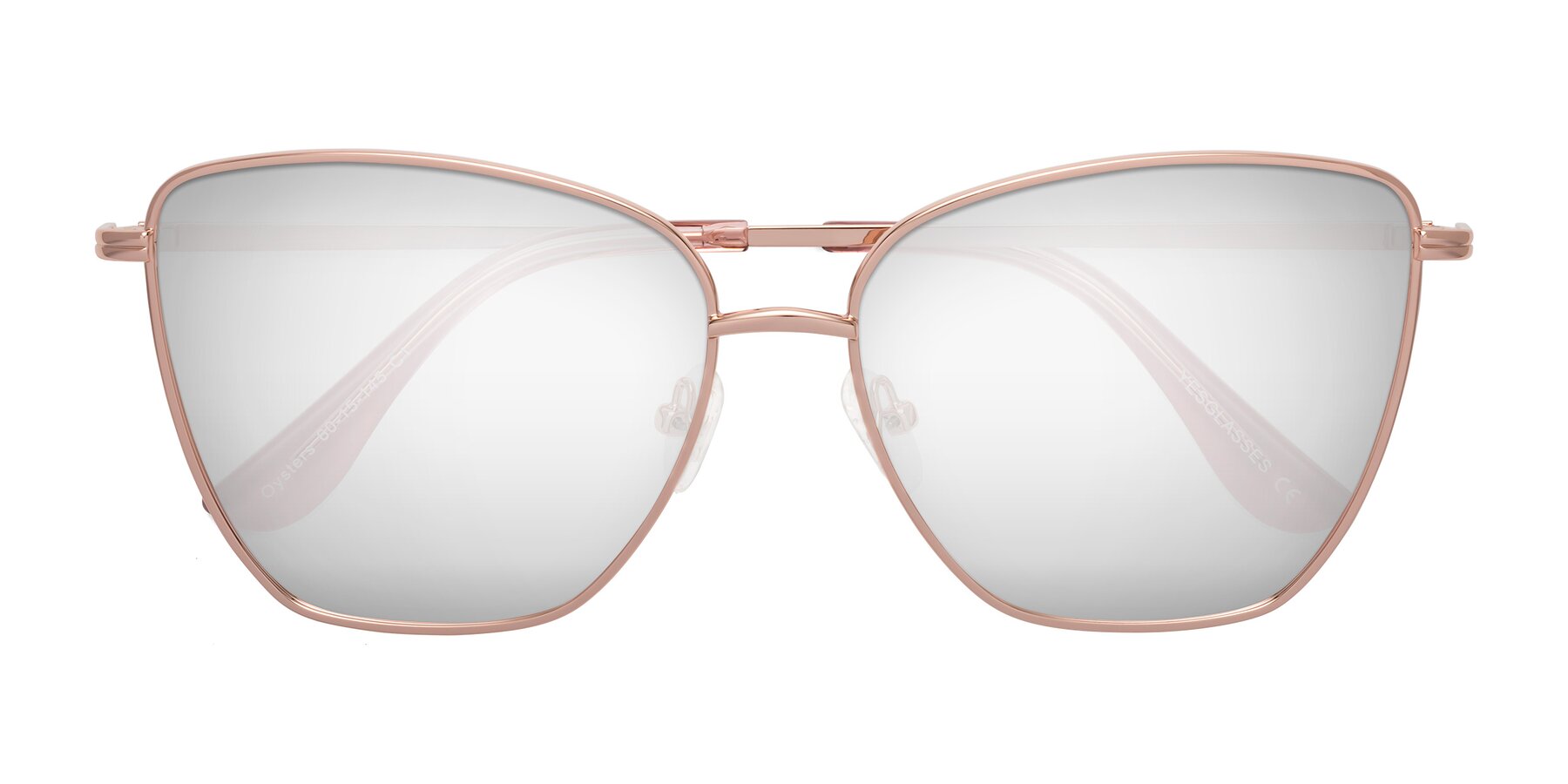 Folded Front of Oysters in Rose Gold with Silver Mirrored Lenses