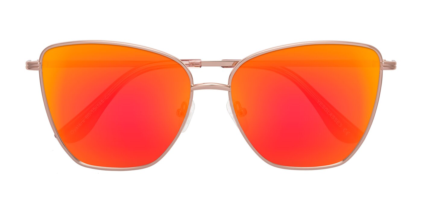 Oysters - Rose Gold Flash Mirrored Sunglasses