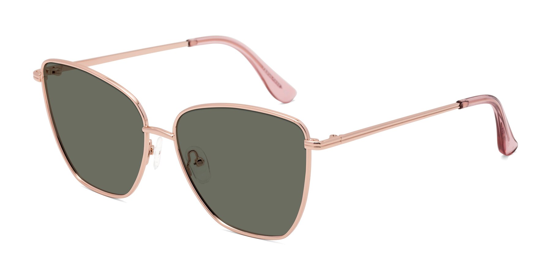 Angle of Oysters in Rose Gold with Gray Polarized Lenses