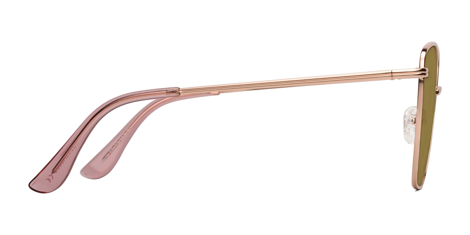 Side of Oysters in Rose Gold with Brown Polarized Lenses