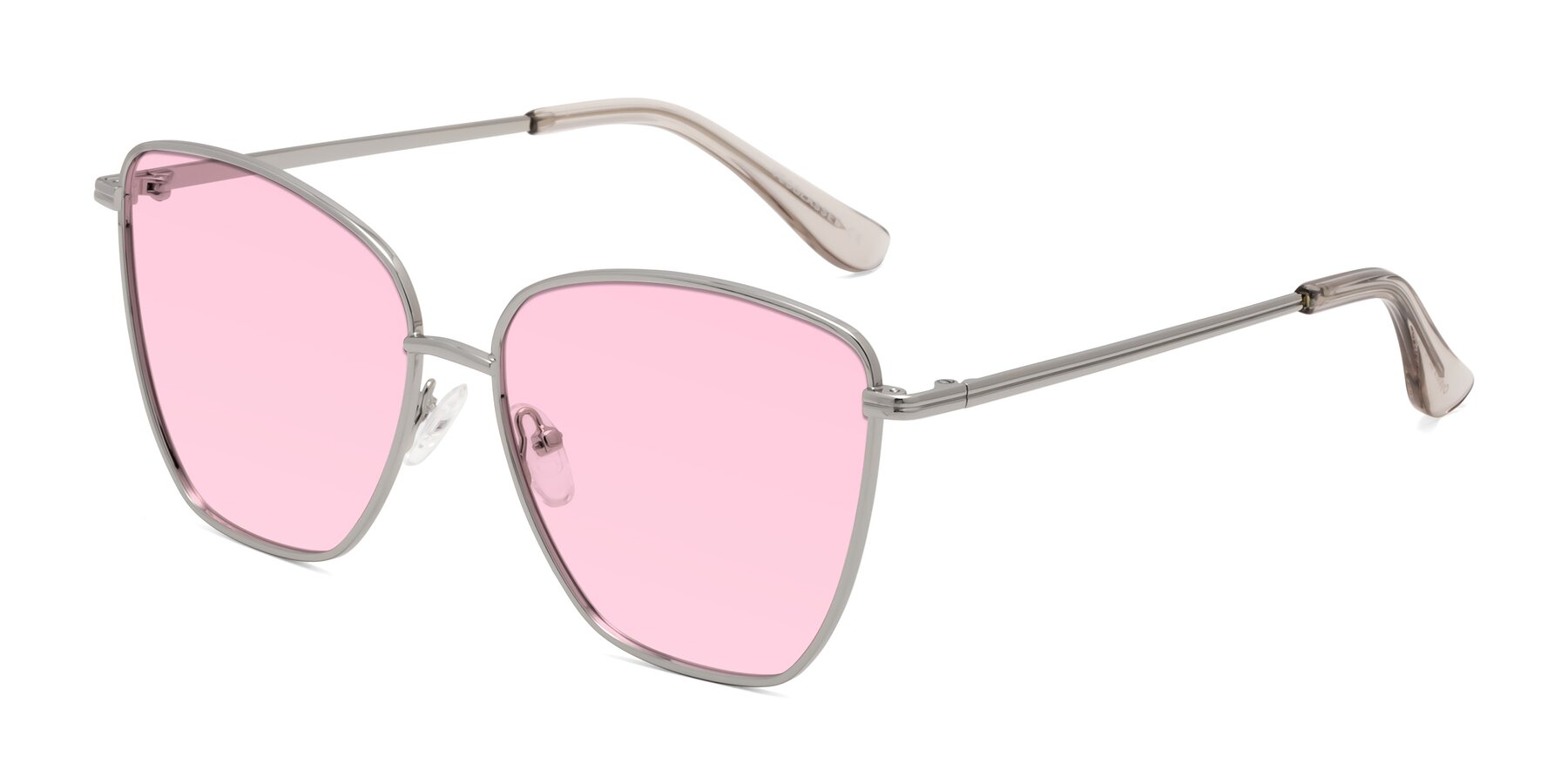 Angle of Oysters in Silver with Light Pink Tinted Lenses