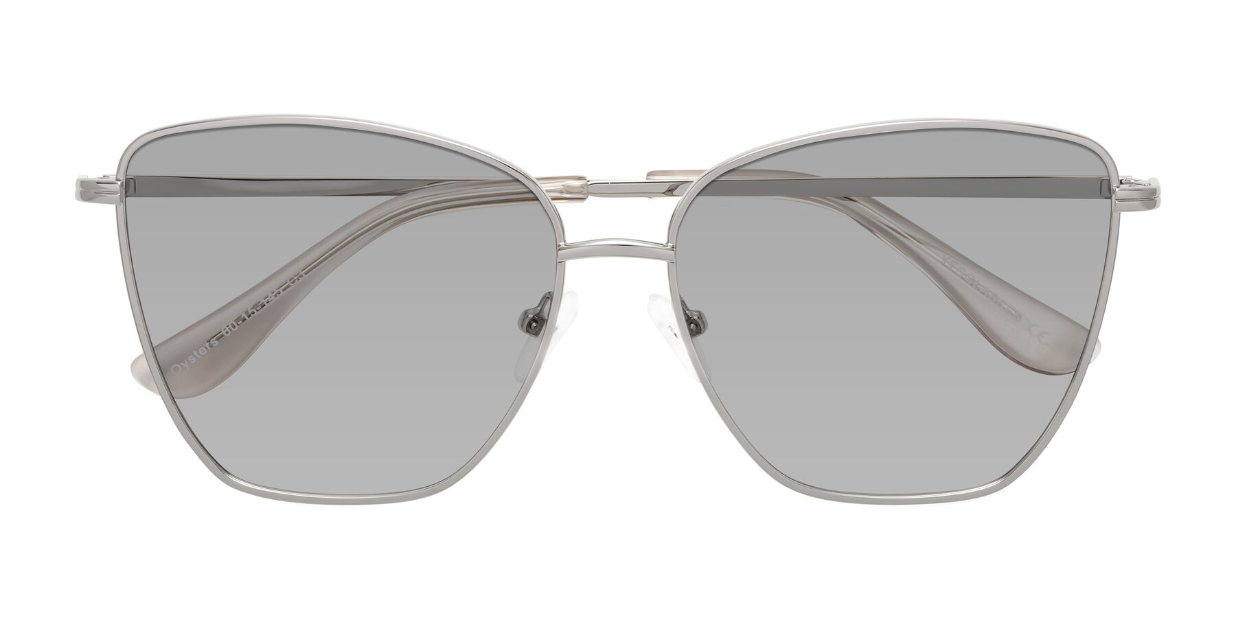 Folded Front of Oysters in Silver with Light Gray Tinted Lenses