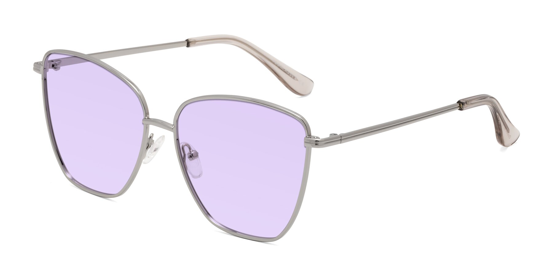 Angle of Oysters in Silver with Light Purple Tinted Lenses