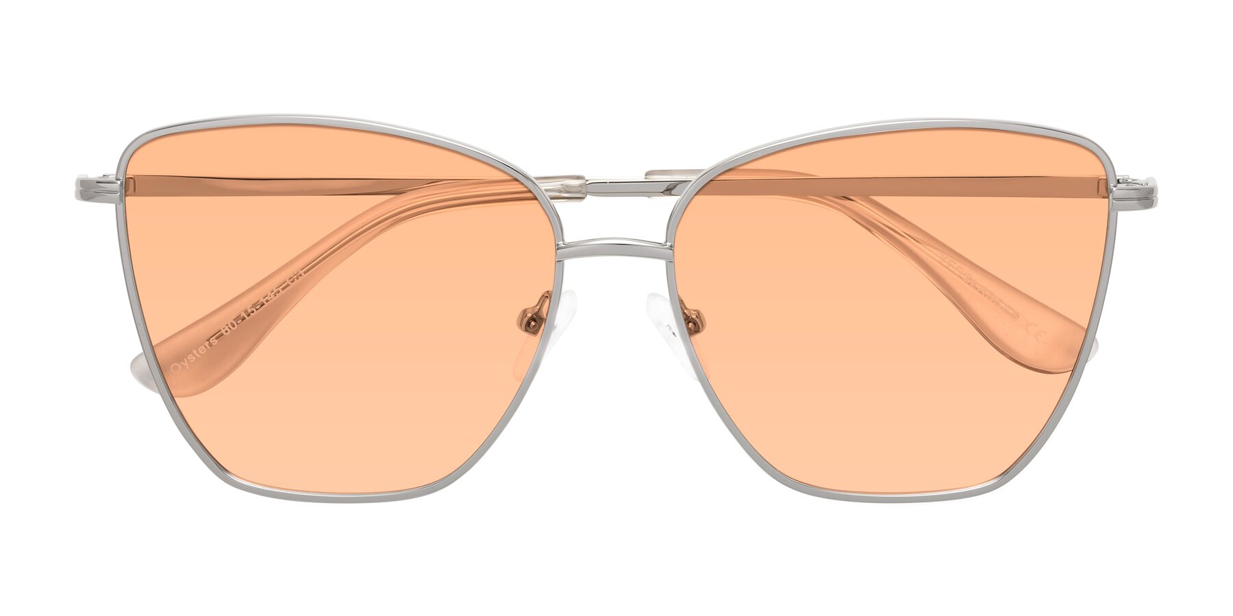 Folded Front of Oysters in Silver with Light Orange Tinted Lenses