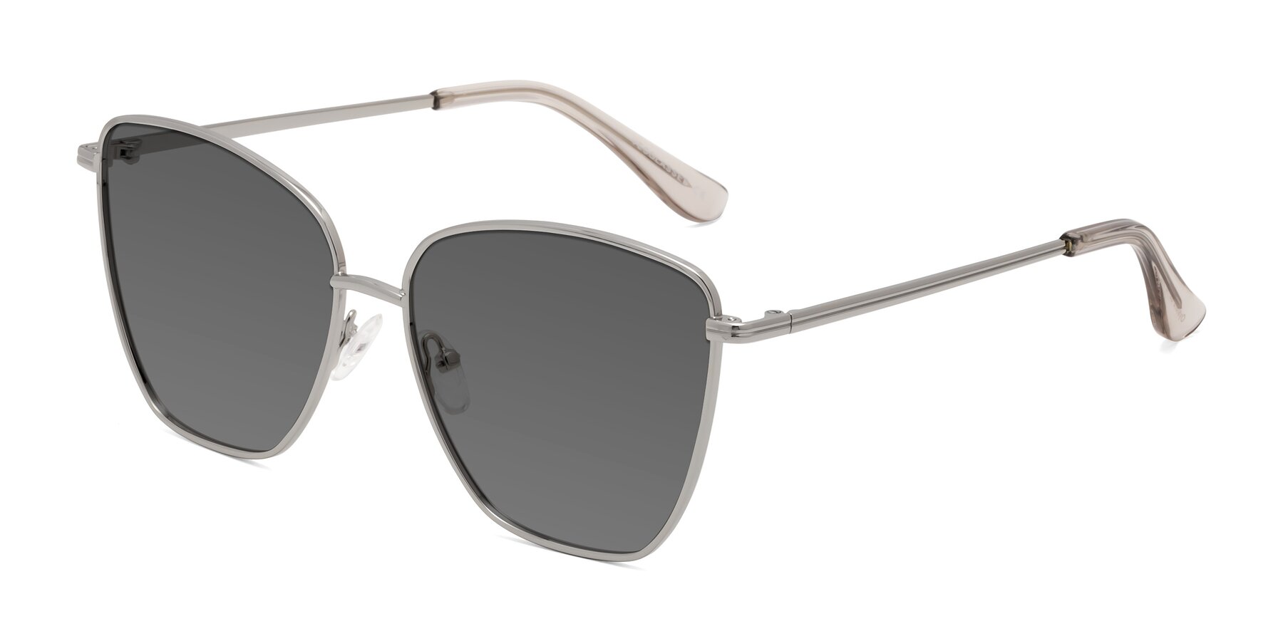 Angle of Oysters in Silver with Medium Gray Tinted Lenses