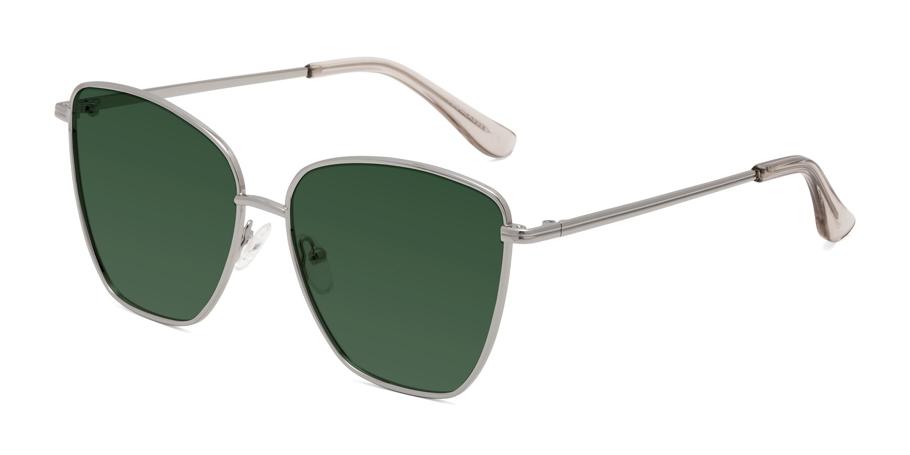 Angle of Oysters in Silver with Green Tinted Lenses