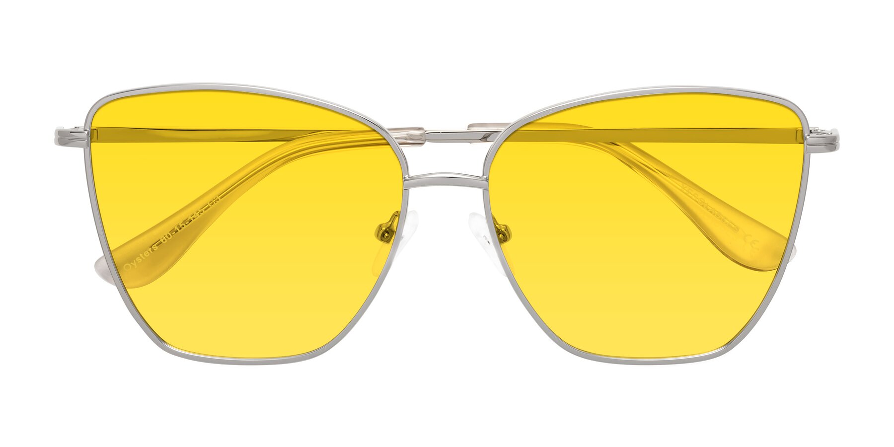 Folded Front of Oysters in Silver with Yellow Tinted Lenses