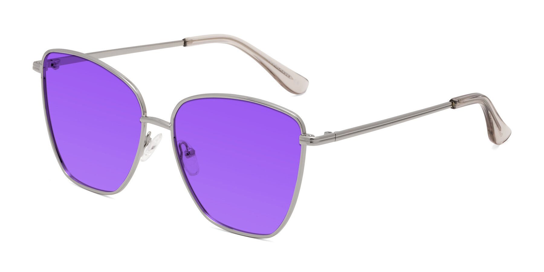 Angle of Oysters in Silver with Purple Tinted Lenses