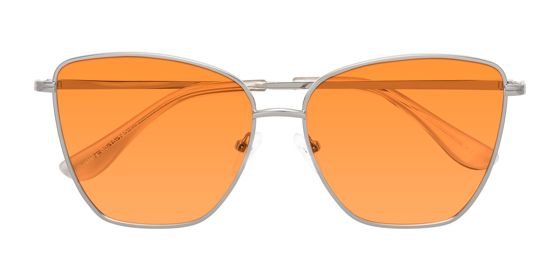 Folded Front of Oysters in Silver with Orange Tinted Lenses