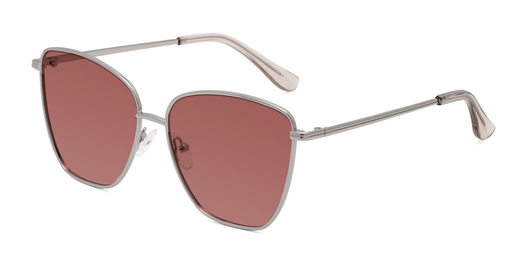 Angle of Oysters in Silver with Garnet Tinted Lenses