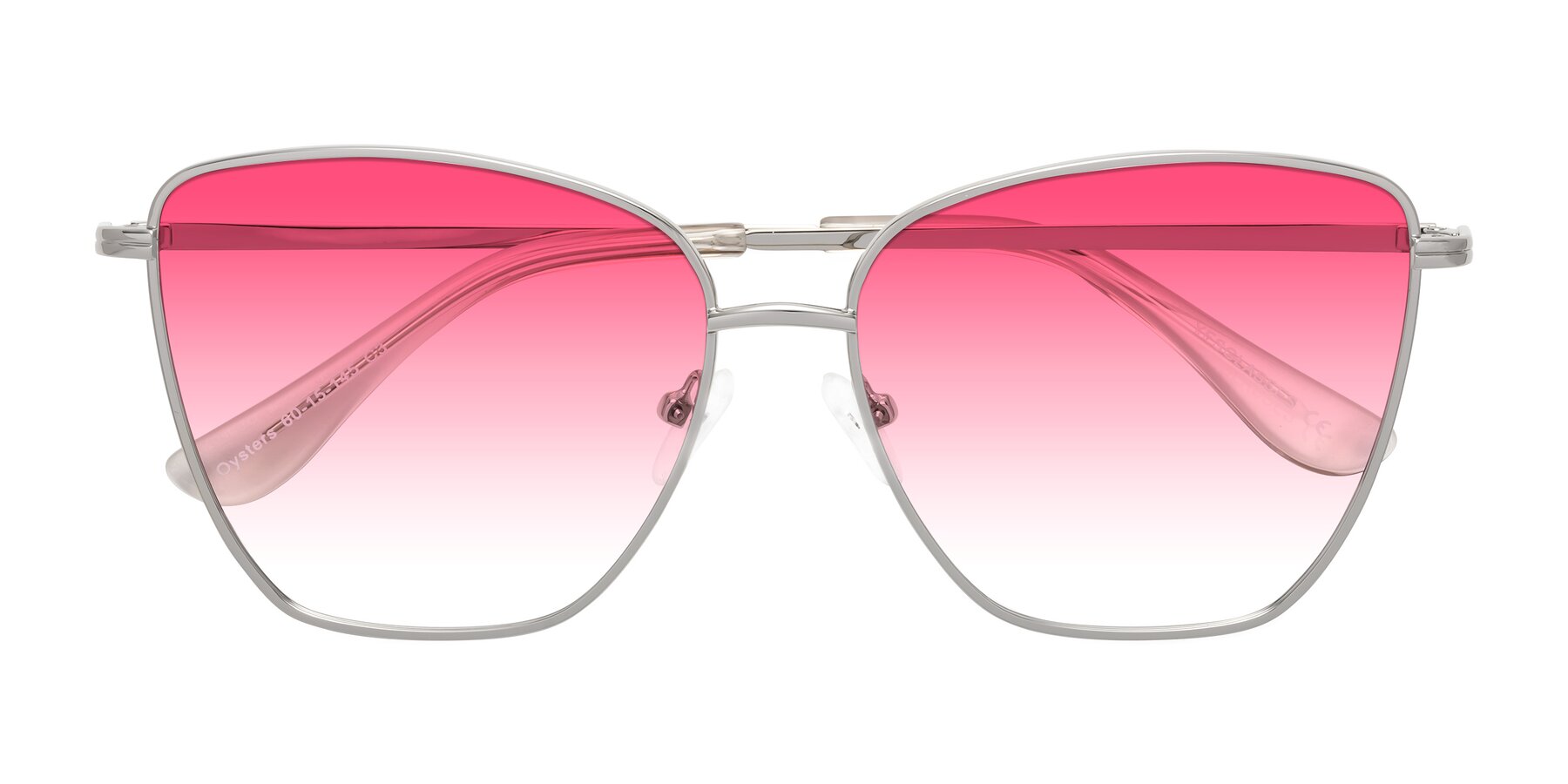 Folded Front of Oysters in Silver with Pink Gradient Lenses