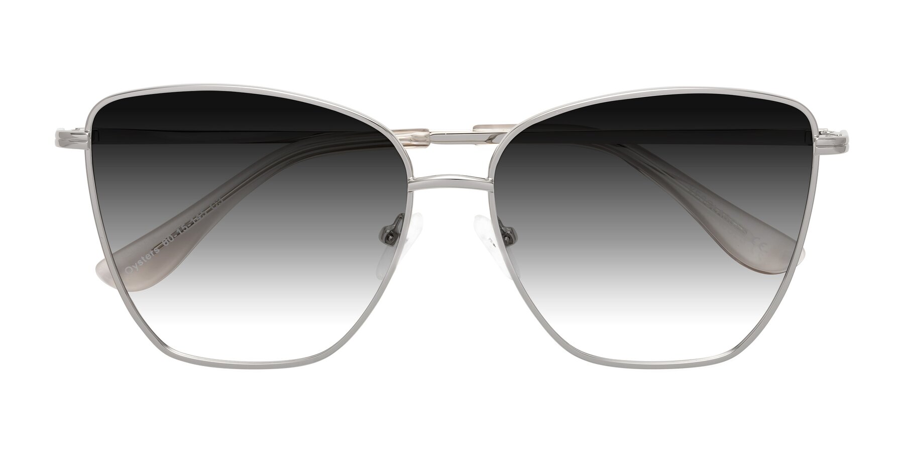 Folded Front of Oysters in Silver with Gray Gradient Lenses