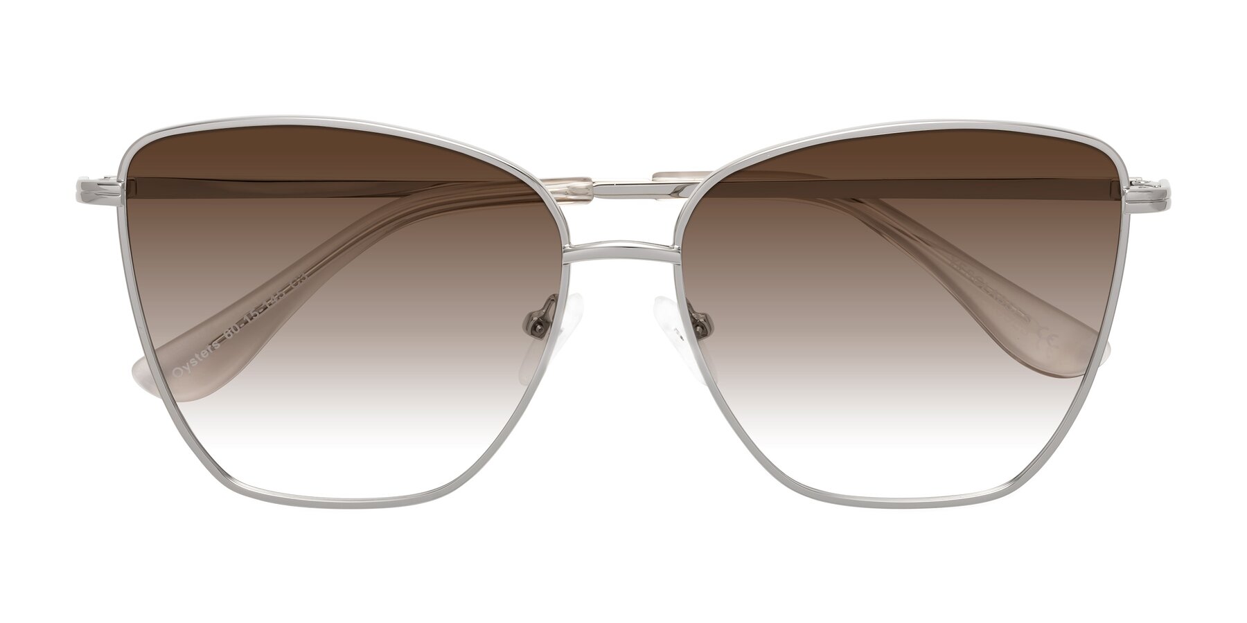 Folded Front of Oysters in Silver with Brown Gradient Lenses