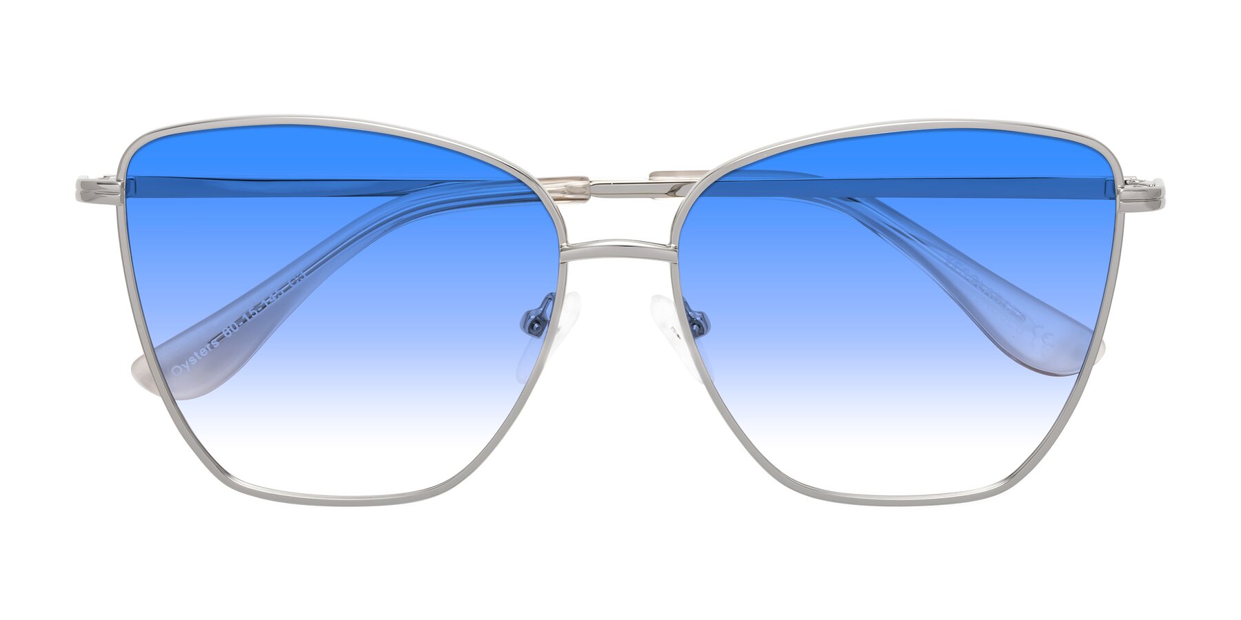 Folded Front of Oysters in Silver with Blue Gradient Lenses