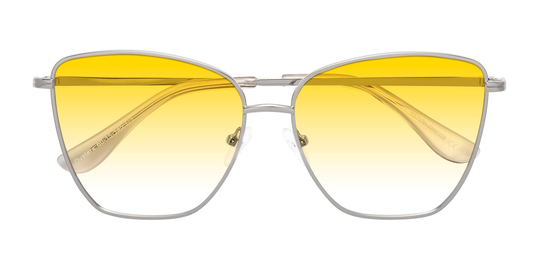 Folded Front of Oysters in Silver with Yellow Gradient Lenses