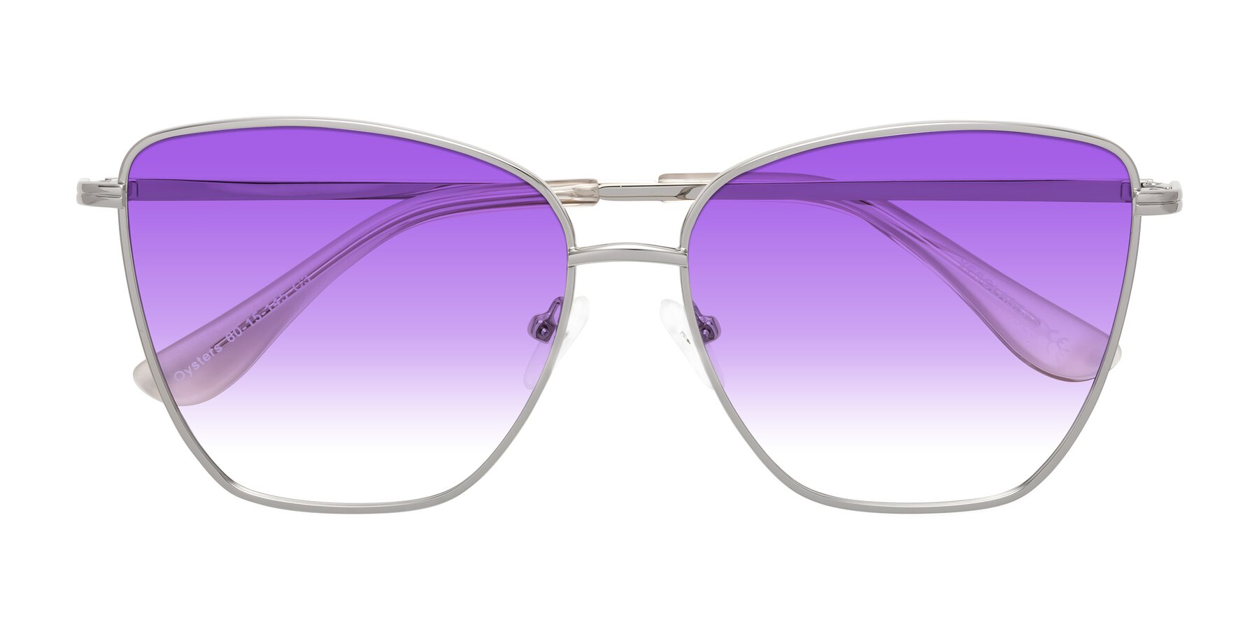 Folded Front of Oysters in Silver with Purple Gradient Lenses