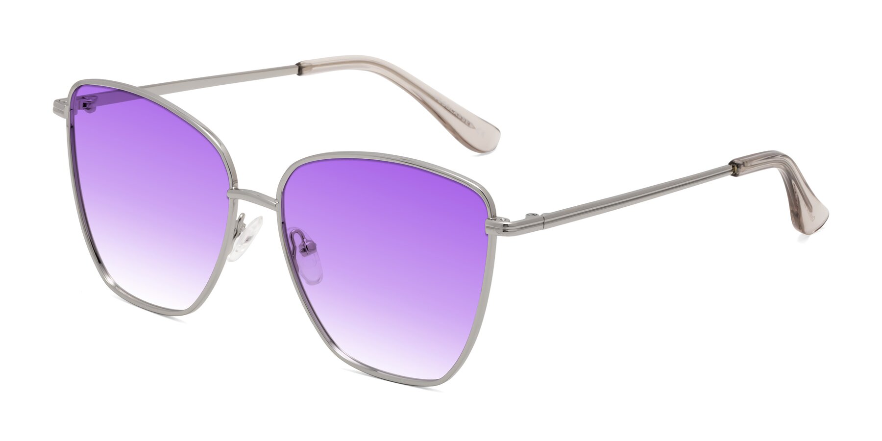 Angle of Oysters in Silver with Purple Gradient Lenses